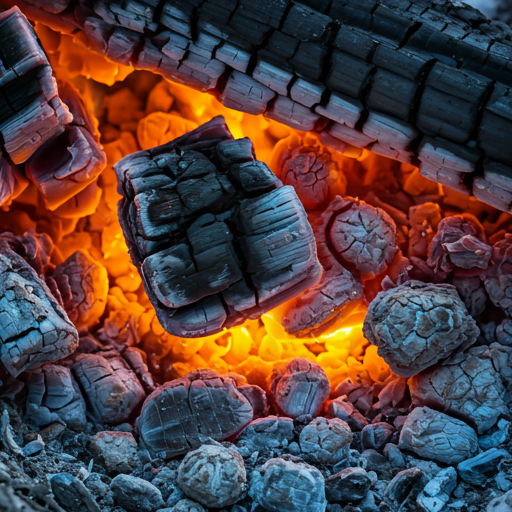 Abstract moody macro shot of burning embers